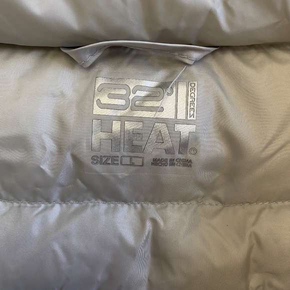 32 Degrees Heat Down Jacket, 650 Fill Power, Quilt Lines, Gray, Large, NWT - Picture 11 of 15